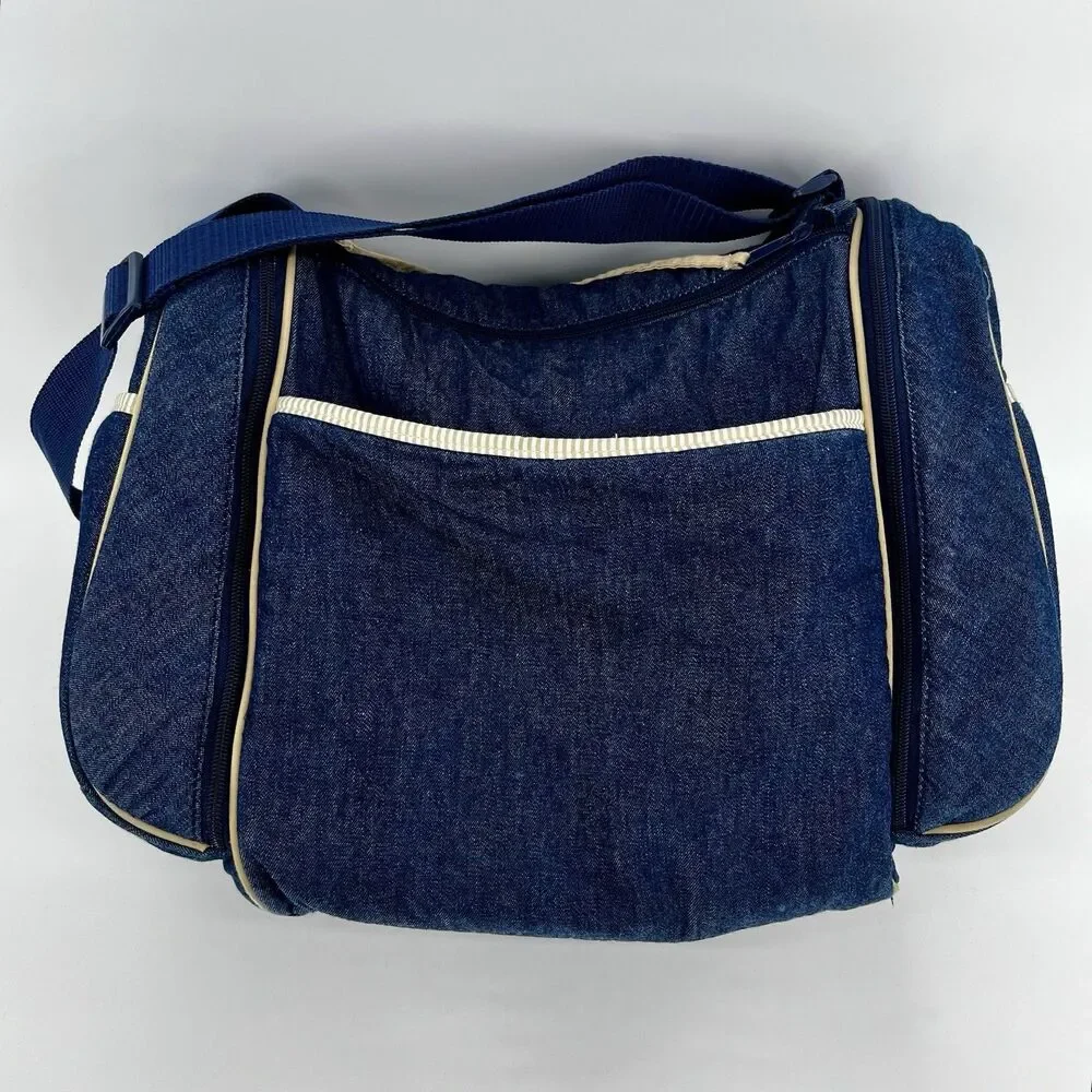 VTG OshKosh B'gosh Dark Denim Diaper Bag 90s Y2K Rare Collectors Duffel Tote